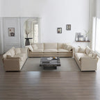 3-Piece Sofa Set Oversized Sofa Comfy Chenille Deep Seat Sofa Couch with 2 Loveseat and 3 Seater Sofa