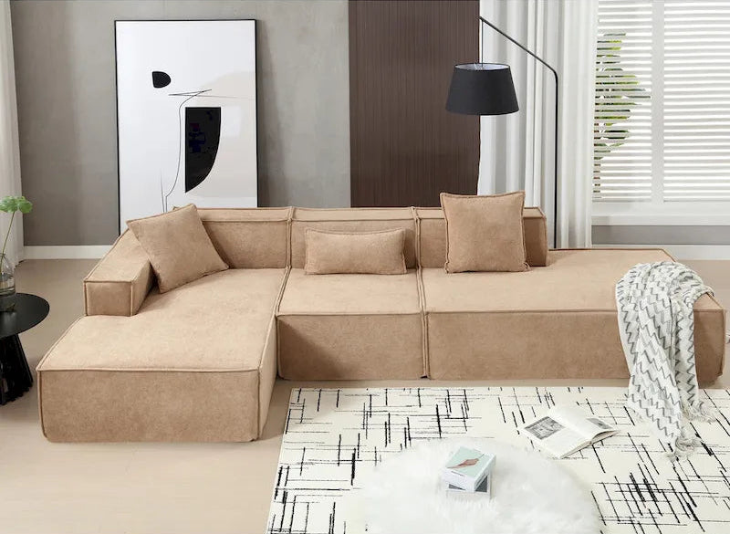 Modern Minimalist Modular Combination L-shaped Sofa Set,Free Installation Sofa