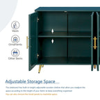 Wood TV Stand with Storage Cabinet & Adjustable Shelves, Media TV Console for Living Room Bedroom