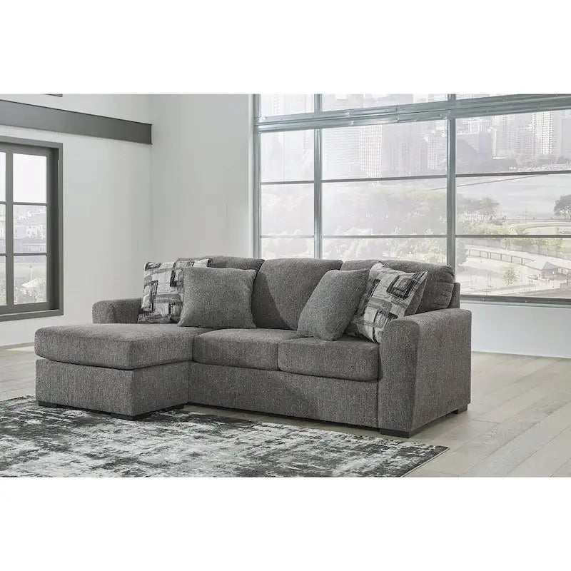 Signature Design by Ashley Gardiner Pewter Sofa Chaise - 101 W x 63 D x 40 H