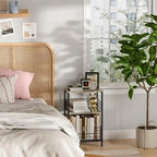 Industrial Retro Side Table Nightstand Storage Shelf - 11.8 D x 15.7 W x 25 H