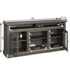 60  Wood TV Stand with Storage Space and Cable Management Cutouts