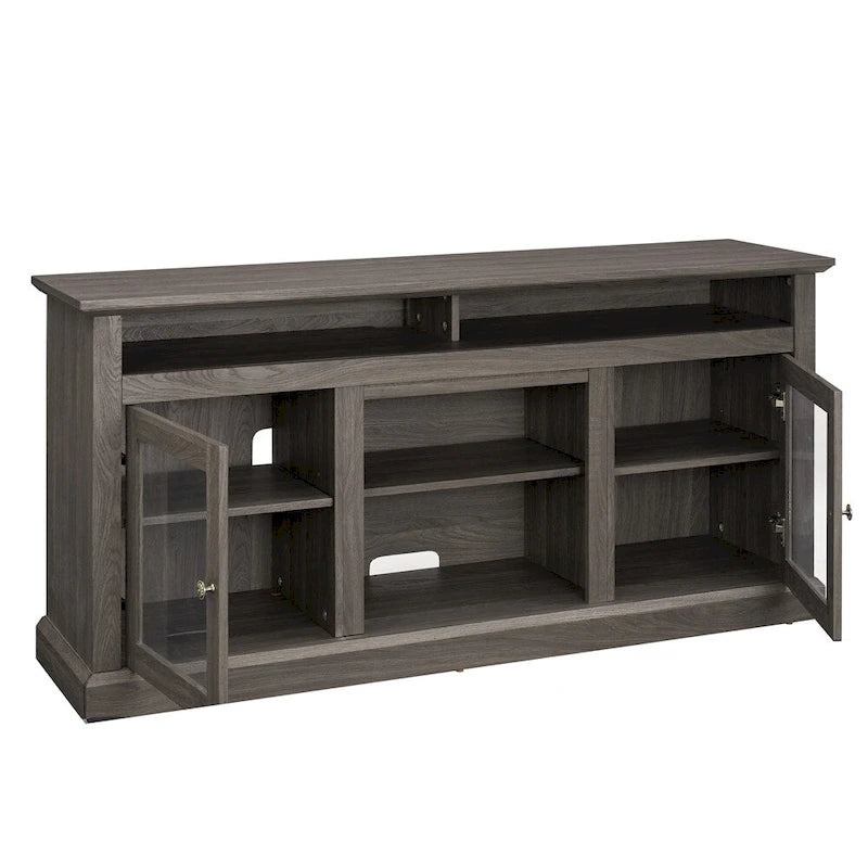 60  Wood TV Stand with Storage Space and Cable Management Cutouts
