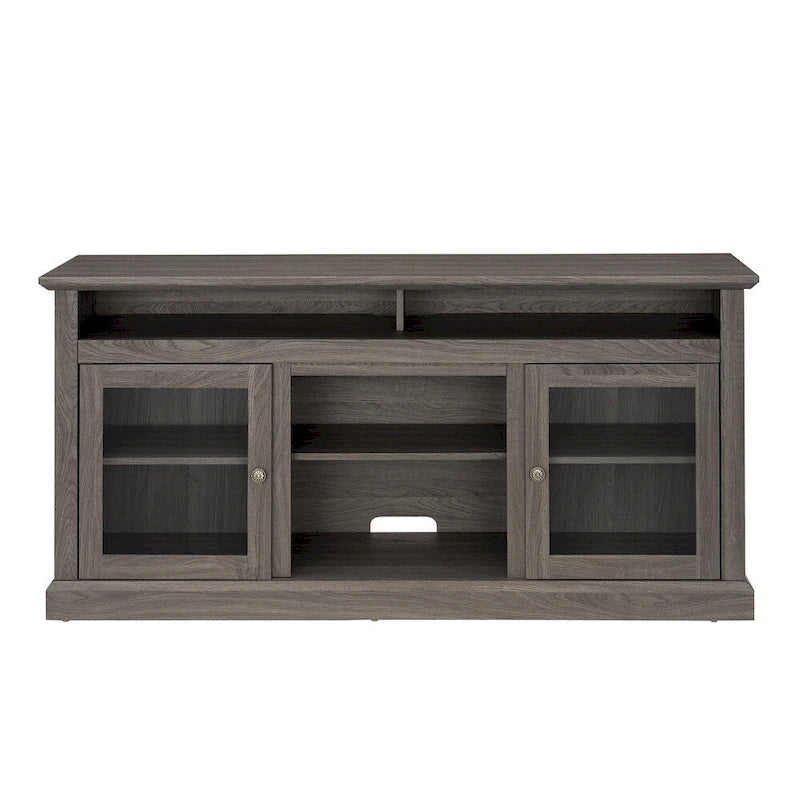 60  Wood TV Stand with Storage Space and Cable Management Cutouts
