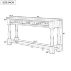 63inch Console Table,Long Sofa Table with Drawers and Shelf,French Country Entryway Table