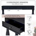 63inch Console Table,Long Sofa Table with Drawers and Shelf,French Country Entryway Table