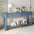 63inch Console Table,Long Sofa Table with Drawers and Shelf,French Country Entryway Table