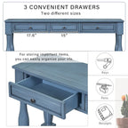 63inch Console Table,Long Sofa Table with Drawers and Shelf,French Country Entryway Table
