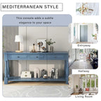 63inch Console Table,Long Sofa Table with Drawers and Shelf,French Country Entryway Table