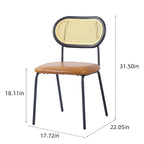 Modern Simple Leather Dining Chair with Metal Pipe and PP Back