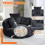 Chenille Upholstered Durable Comfort Lounger High Back Bean Bag Chair
