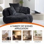 Chenille Upholstered Durable Comfort Lounger High Back Bean Bag Chair