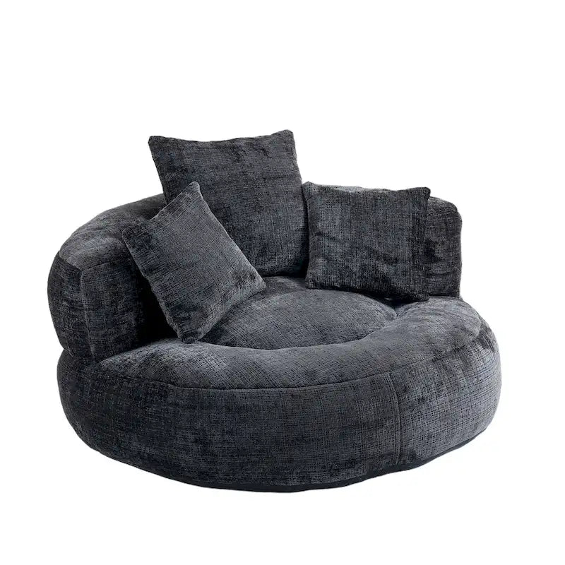 Chenille Upholstered Durable Comfort Lounger High Back Bean Bag Chair