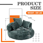 Chenille Upholstered Durable Comfort Lounger High Back Bean Bag Chair