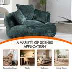 Chenille Upholstered Durable Comfort Lounger High Back Bean Bag Chair