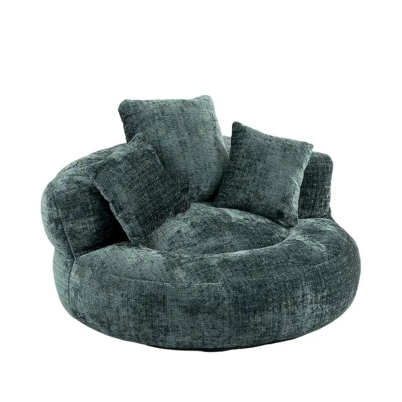 Chenille Upholstered Durable Comfort Lounger High Back Bean Bag Chair