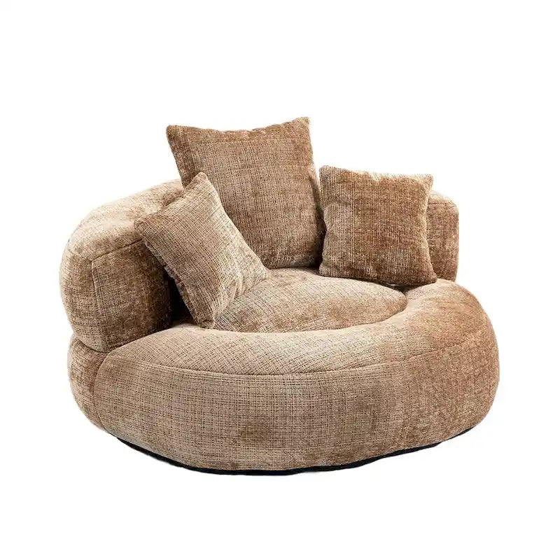 Chenille Upholstered Durable Comfort Lounger High Back Bean Bag Chair
