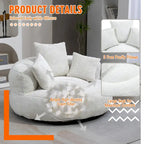 Chenille Upholstered Durable Comfort Lounger High Back Bean Bag Chair