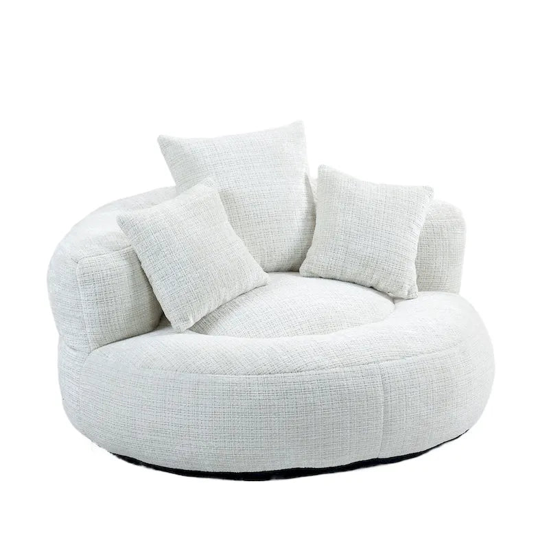 Chenille Upholstered Durable Comfort Lounger High Back Bean Bag Chair