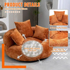 Chenille Upholstered Durable Comfort Lounger High Back Bean Bag Chair
