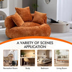 Chenille Upholstered Durable Comfort Lounger High Back Bean Bag Chair