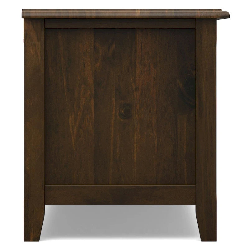 WYNDENHALL Portland SOLID WOOD 72  Wide Transitional TV Media Stand in Mahogany Brown For TVs up to 80  - 17  D x 72  W x 20  H