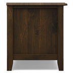 WYNDENHALL Portland SOLID WOOD 72  Wide Transitional TV Media Stand in Mahogany Brown For TVs up to 80  - 17  D x 72  W x 20  H